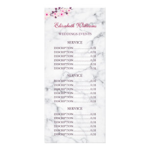 Carte Publicitaire Cerisier Fleur rose Gris Marbre Prix du service