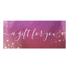 Carte Publicitaire Certificat cadeau Spa Festive Purple Aquarelle