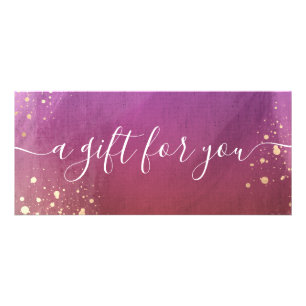 Carte Publicitaire Certificat cadeau Spa Festive Purple Aquarelle