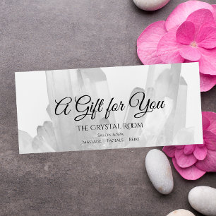 Carte Publicitaire Certificat cadeau Spa Salon noir / blanc Cristaux