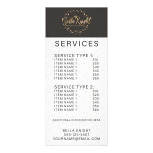 Carte Publicitaire Chic Faux Gold Foil Diamond Gem Company Tarificati