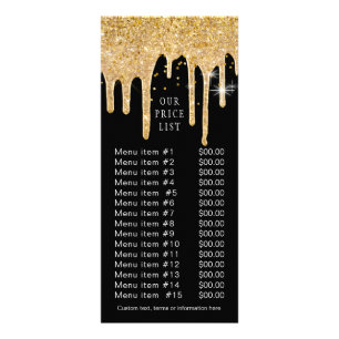 Carte Publicitaire Chic Gold Parties scintillant Drives Black Busines