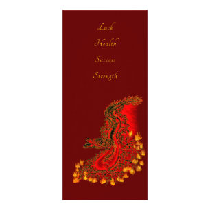 Carte Publicitaire China Dragon in red and gold design