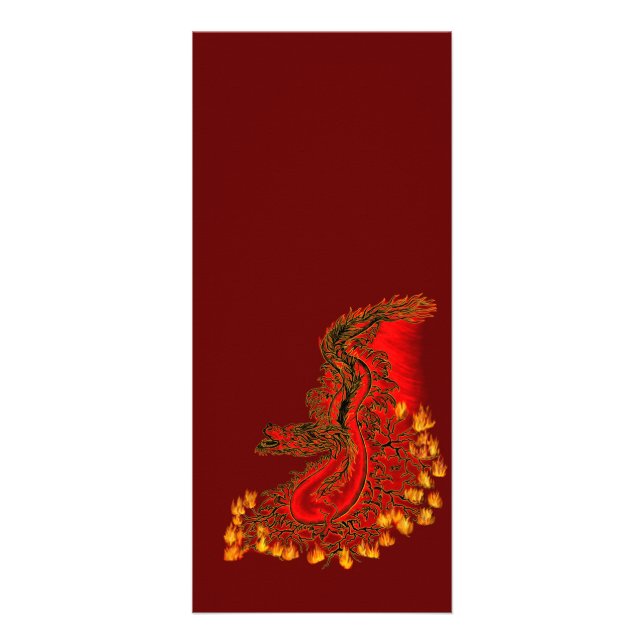 Carte Publicitaire Chine Dragon en rouge et or design (Devant)