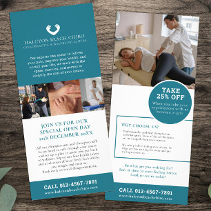 Carte Publicitaire Chiropractor bien-être marketing promotionnel turq