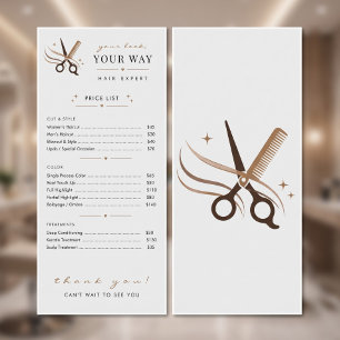 Carte Publicitaire Ciseaux blancs minimaux de coiffeur modifiables
