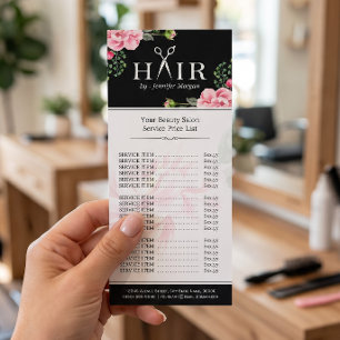 Carte Publicitaire Ciseaux Coupe Cheveux Logo Beau Tarif Floral