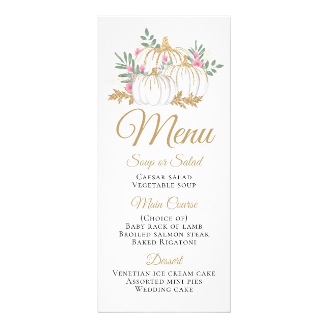 Carte Publicitaire Citrouille d'or rose Thanksgiving Mariage de autom (Devant)