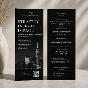 Carte Publicitaire Code QR noir moderne Consultant professionnel