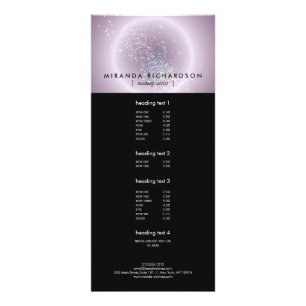 Carte Publicitaire Confetti céleste mauve