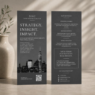 Carte Publicitaire Consultant Professionnel Code QR Gris Moderne