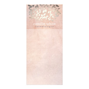 Carte Publicitaire Cosmetologie Élégante Faux Gold Foil Feuilles Peac