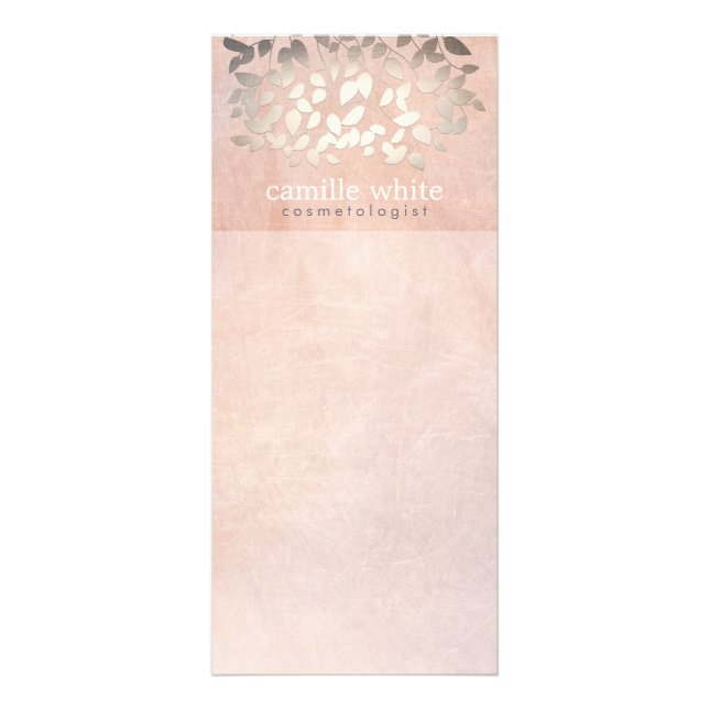 Carte Publicitaire Cosmetologie Élégante Faux Gold Foil Feuilles Peac (Devant)