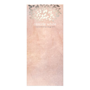 Carte Publicitaire Cosmetologie Élégante Faux Gold Foil Feuilles Peac
