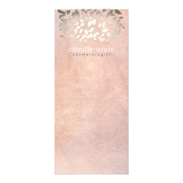 Carte Publicitaire Cosmetologie Élégante Faux Gold Foil Feuilles Peac (Devant)