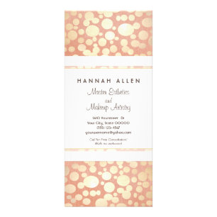 Carte Publicitaire Cosmetologie Spa Gold Cercles Linen Look Rack Card