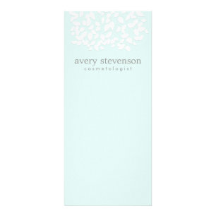 Carte Publicitaire Cosmetologue Joli blanc Feuille clair Aqua bleu