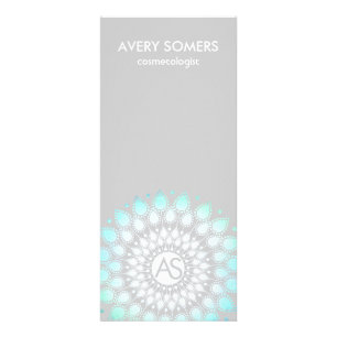 Carte Publicitaire Cosmetologue Ornemental Feuille Motif gris moderne