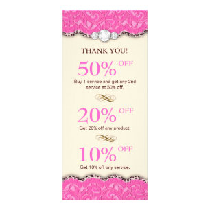 Carte Publicitaire Coupons de maquillage Bijoux Leopard Crème rose
