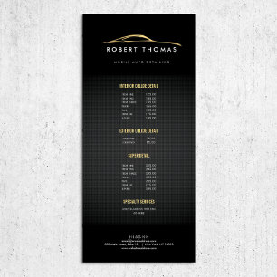 Carte Publicitaire Détail automatique noir et or, réparation automati