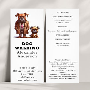 Carte Publicitaire Drôle chien grincheux marchant animal de compagnie