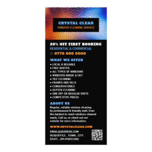 Carte Publicitaire Eau pluviale, Service de nettoyage des fenêtres Ta