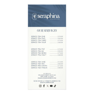 Carte Publicitaire Élégance Terreuse Logo Beauté, Bien-être, Spa Bleu