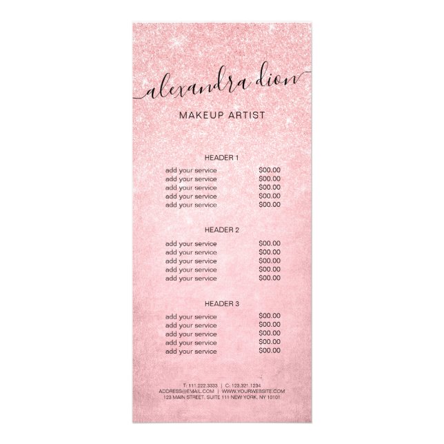 Carte Publicitaire Elégant artiste de maquillage de parties scintilla (Devant)