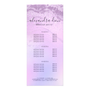 Carte Publicitaire Elégant artiste maquillage en parties scintillant 