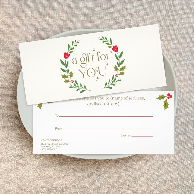 Carte Publicitaire Élégant certificat cadeau de couronne de vacances (Créateur téléchargé)