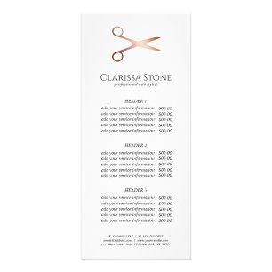 Carte Publicitaire Elégant ciseaux d'or rose moderne coiffeur