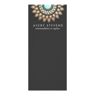 Carte Publicitaire Elégant Lotus or Floral Motif élégant Noir