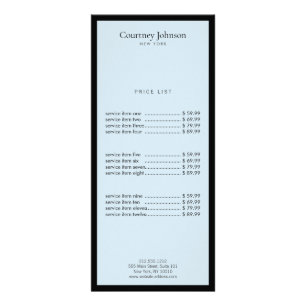 Carte Publicitaire Élégant Minimaliste Luxe Boutique Noir/Bleu