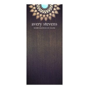 Carte Publicitaire Elégant or Lotus Floral Motif élégant Bois