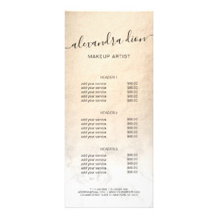 Carte Publicitaire Elégant peintre de maquillage en marbre blanc or c