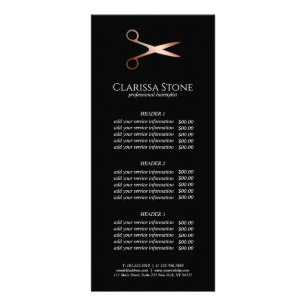 Carte Publicitaire Elégante coupe-cheveux rose d'or