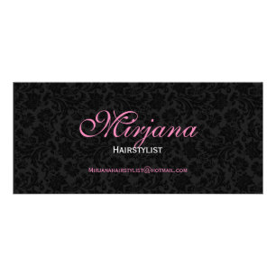 Carte Publicitaire Élégante Fille noire et blanche Fille Damas floral