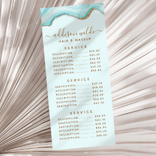 Carte Publicitaire Elégante Parties scintillant Or Bleu Marbre Agate 