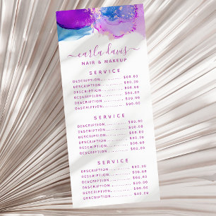 Carte Publicitaire Encre alcoolique bleu violet écriture manuscrite