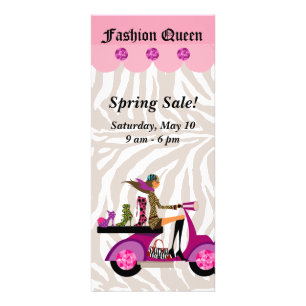 Carte Publicitaire Fashion Rack Card Scooter femme chaussures Zebra 2
