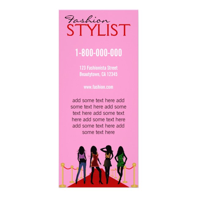 Carte Publicitaire Fashion Stylist Promotionnels Rack Card Modèle (Devant)