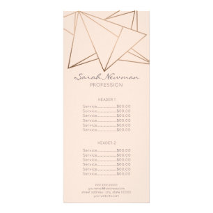 Carte Publicitaire Faux or rose élégant moderne minimaliste géométriq
