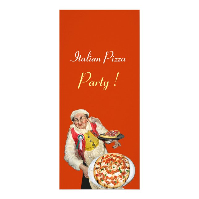 Carte Publicitaire FÊTE DE LA PIZZA ITALIENNE ,PIZERIA,orange,vert (Devant)