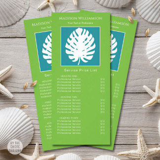 Carte Publicitaire Feuille de Monstera Tropical Moderne Côtière