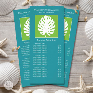 Carte Publicitaire Feuille de Monstera Tropical Moderne Côtière