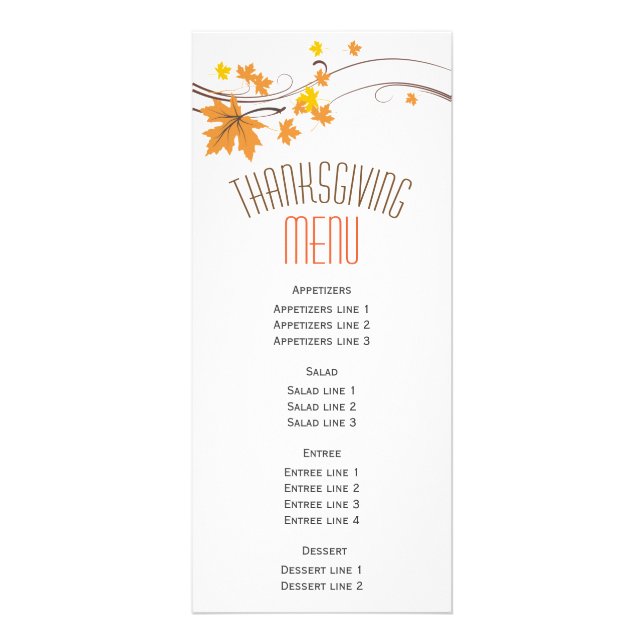 Carte Publicitaire Feuilles d'érable orange brun automne Thanksgiving (Devant)