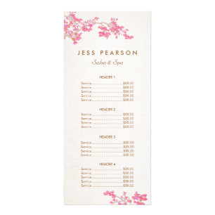 Carte Publicitaire Fleurs de cerisier rose Salon de beauté Liste de p