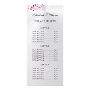 Carte Publicitaire Floral Cerisier Fleur Rose Argent Prix de service