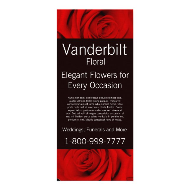 Carte Publicitaire Floral Company FloristrRed Rose Rack Card (Devant)