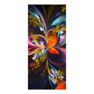 Carte Publicitaire Floral moderne Art Abstrait Rouge Bleu Motif #13